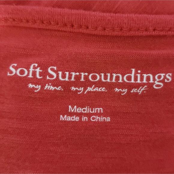 Soft Surroundings Tunic Top Shirt Orange Boho MEDIUM Blouse Coastal Boho - Picture 6 of 7